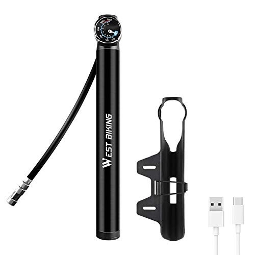 Bombas de bicicleta : sweetyhomes Popular Pro Bike Tool Bike Pump with Gauge Fits Presta and Schrader - Accurate Inflation - Mini Bicycle Tire Pump For Road, Aluminum Alloy