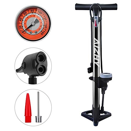 Bombas de bicicleta : WEIDMAX Bomba para Bicicleta, Bomba ergonómica para Piso de Bicicleta Bomba de inflado de neumáticos para Bicicleta Bomba infladora portátil con manómetro y Cabezal de válvula Inteligente