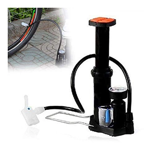Bombas de bicicleta : Wghz Accesorios para Bicicletas Mini Bomba de Bicicleta portátil para inflar neumáticos activados por el pie con manómetro (Color: Negro)