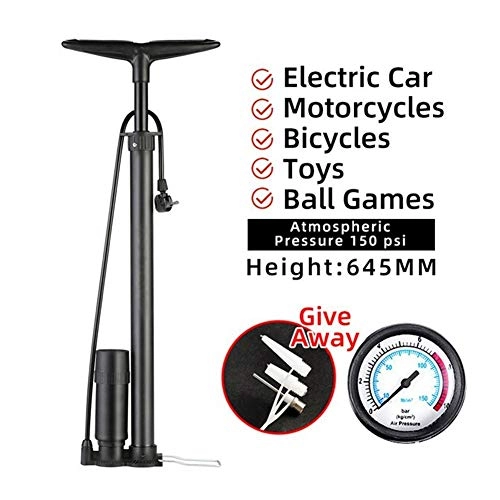Bombas de bicicleta : Without Bomba de Aire para Bicicleta Bicicleta de la Bici Mini Bomba de 150 PSI aleación de Aluminio portátil con manómetro for inflar los neumáticos de Bicicletas Bomba válvula Presta (Color : 9)