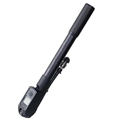 Bombas de bicicleta : Yzibei Bomba de Aire portatil Mini Bomba de Piso de Alta presin precisa con manmetro Digital - Se Adapta a Presta y Schrader (Color : Negro, tamao : 30cm)