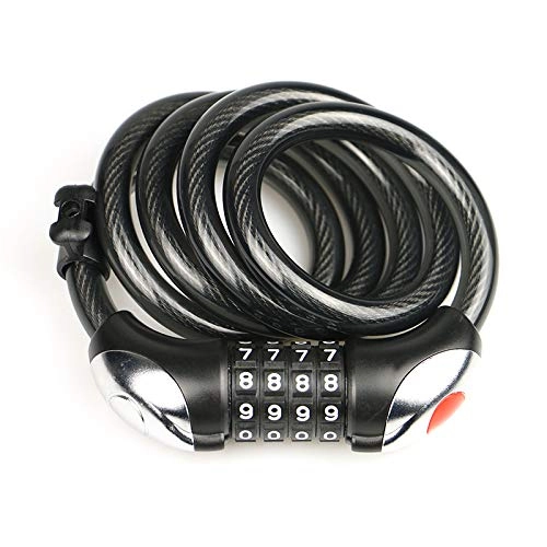 Cerraduras de bicicleta : 1.2m Bicycle Electric Car Helmet Security Lock Mountain Bike Lock Portable Bold Wire Rope Mechanical Digital Code Lock