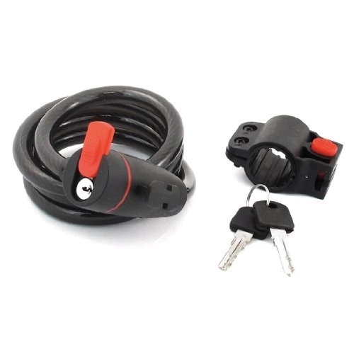 Cerraduras de bicicleta : 120cm Negro Largo flexible Safety Lock Cable para moto bicicletas