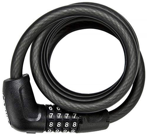 Cerraduras de bicicleta : Abus 6512C / 180 / 12 BK SCLL Candado de Cable en Espiral, Unisex Adulto, 0, 180 cm
