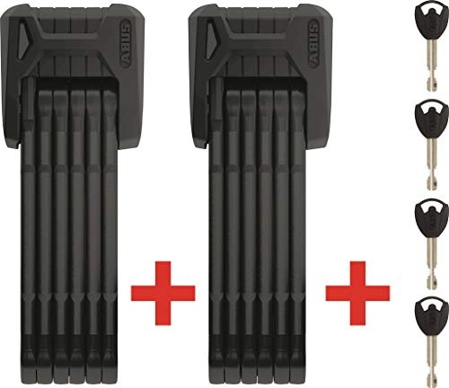 Cerraduras de bicicleta : ABUS Bordo Granit XPlus 6500 / 85 BK SH OE Twinset Candado, Adultos Unisex, Negro (Rojo), Talla Única