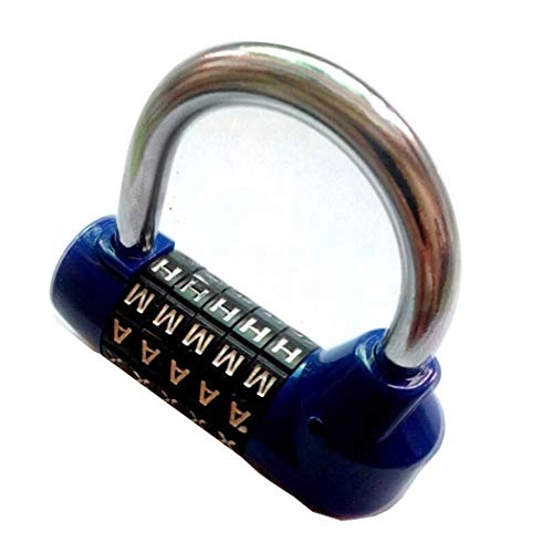 Cerraduras de bicicleta : ACZZ Password Lock Gym Cabinet Anti-Theft Lock Room Game Letras inglesas 6 * 2.3 * 2.3Cm, Azul