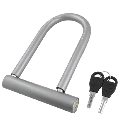 Cerraduras de bicicleta : Aexit Cubierta de plástico gris metal cubierta de bicicleta de seguridad (model: M8049VIX-7215NR) U Design Lock