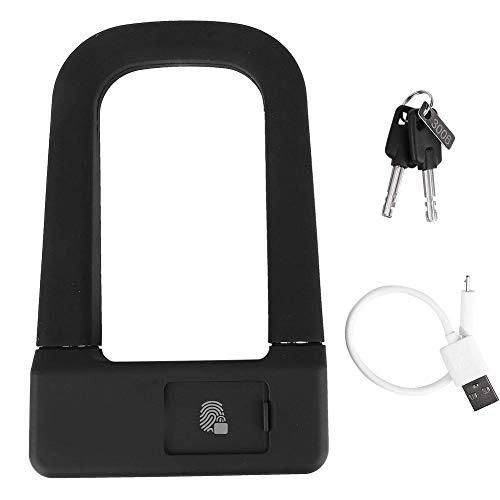 Cerraduras de bicicleta : Alomejor porttil antirrobo Inteligente Huella Digital U-Lock Lock para Bicicleta Motocicleta E-Bike Accesorio