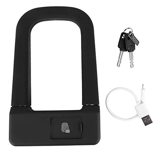 Cerraduras de bicicleta : Alupre Portátil antirrobo Inteligente de la Huella Digital U-Lock Compatible con Motocicleta de la Bicicleta E-Bici de Accesorios