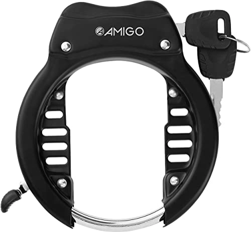 Cerraduras de bicicleta : AMIGO Candado de acero 9630, 63 mm, color negro