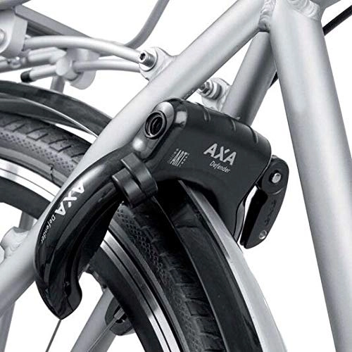 Cerraduras de bicicleta : Axa - Antirrobo Defender Black + Flex Mount Adulto Unisex, Negro, Nivel de Seguridad: 12 / 15 (Nota