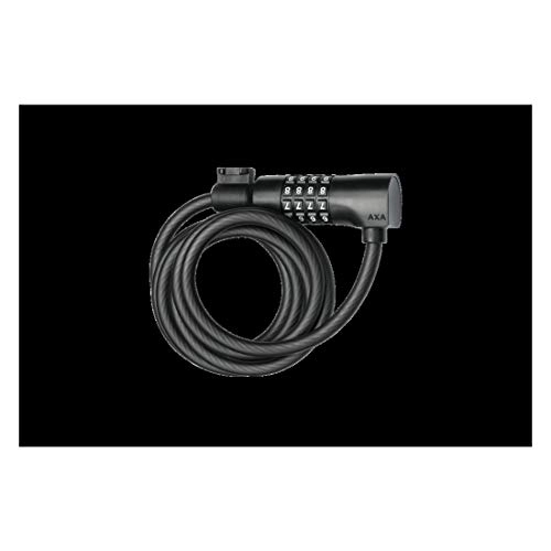 Cerraduras de bicicleta : AXA Candado de cable Resolute 180 / 8 código, longitud 180 cm, diámetro 8 mm, negro (1 pieza)