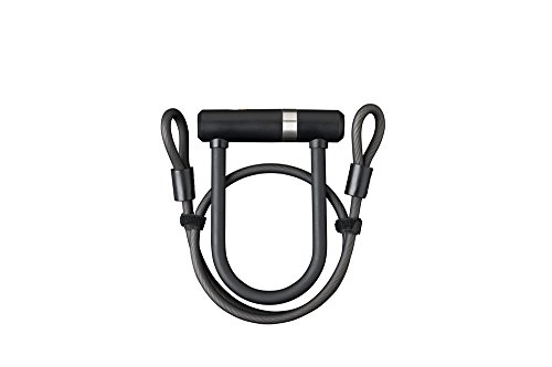 Cerraduras de bicicleta : AXA U-Lock Mini Pro-Cable de conexión con Enchufe eléctrico (100 / 10), Unisex Adulto, Negro, 140 x 16 mm
