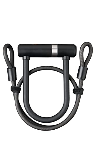 Cerraduras de bicicleta : AXA U-Lock Mini Pro + Kabel ART2 100 / 10, Unisex Adulto, Schwarz, 140 x 16 mm