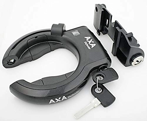 Cerraduras de bicicleta : Axa Unisex – Juego de marco y cerradura de batería para adultos, color negro, talla única