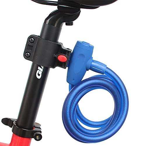 Cerraduras de bicicleta : AZPINGPAN Candado para Bicicleta con Cable de Acero Resistente de 150 cm de Largo con Marco de candado