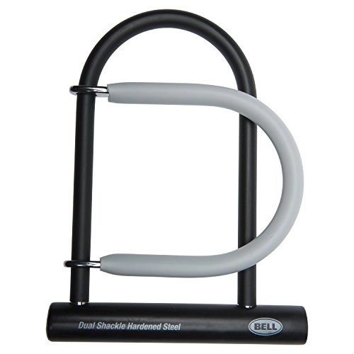 Cerraduras de bicicleta : Bell Catalyst 350 - Candado en U con doble grillete - Color blanco y negro