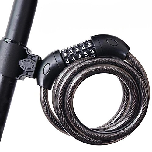 Cerraduras de bicicleta : Bicycle lock LPY-Bike Lock - Self Coiling MTB Bloqueo antirrobo Cable de combinación