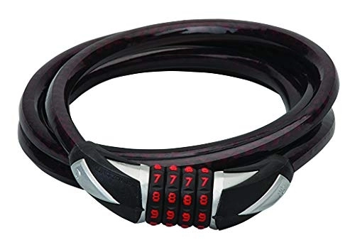 Cerraduras de bicicleta : Blackburn 3501011 Angola Combo - Candado de Cable para Bicicleta, Color Negro
