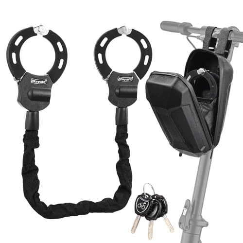 Cerraduras de bicicleta : Blanketswarm Candado de cadena para bicicleta, adopta un diseño de bloqueo de doble anillo, accesorios para scooter eléctrico, cerraduras de bicicleta duraderas resistentes antirrobo, bloqueo de