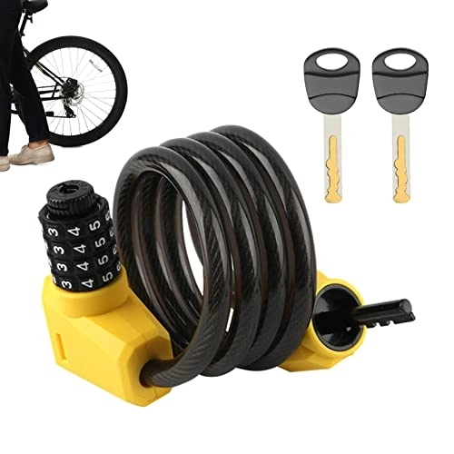 Cerraduras de bicicleta : Bloqueo de contraseña de bicicleta, Candado de combinación para bicicleta de 3, 8 pies | Cilindro de bloqueo de seguridad de combinación de luz LED de alta dureza antioxidante a prueba de agua Jomewory