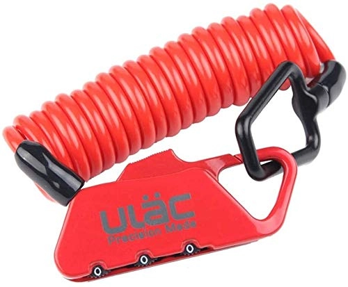 Cerraduras de bicicleta : Bloqueo de la bici de la bicicleta, mini portátil de bloqueo antirrobo bicicleta de ciclo del viaje de combinación for cable de seguridad cerraduras de equipaje Casco Lock Aire libre ( Color : Red )