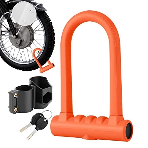 Cerraduras de bicicleta : Bloqueo en U - Candado en U para Bicicleta Silicona - Grillete de acero Ebike Lock con 2 llaves de cobre resistente a cortes y ataques de palanca Gooli