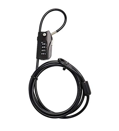 Cerraduras de bicicleta : Bosvision Candado de Cable [combinación de 4 dígitos] con Cable de Doble Lazo