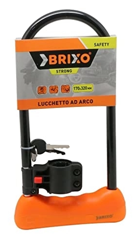 Cerraduras de bicicleta : BRIXO Candado para Bicicleta de Arco para Moto 170 x 320 mm – Cable de Acero antirrobo