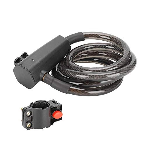 Cerraduras de bicicleta : BTIHCEUOT Cable de Bloqueo de Acero, Huella Digital Bluetooth Desbloqueo IP65 Impermeable Cable de Seguridad para Seguridad de Equipaje de Bicicleta