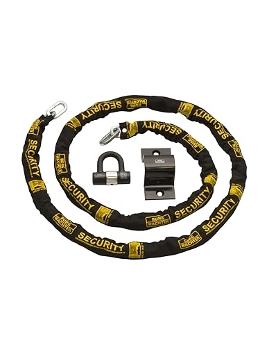 Cerraduras de bicicleta : Burg-Wachter 3M Sold Secure Gold - Kit de cadena para bicicleta, bloqueo y anclaje al suelo, color negro