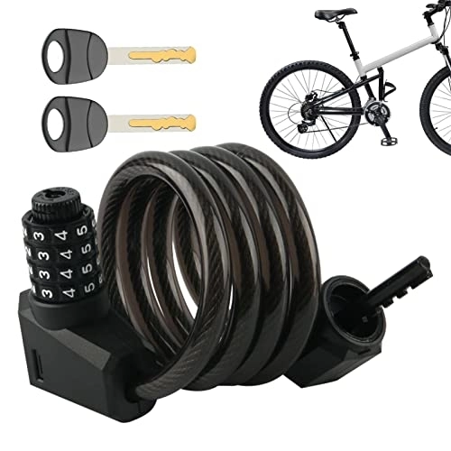 Cerraduras de bicicleta : Cable de combinación para candado de bicicleta - Candado de combinación para bicicleta a prueba de herrumbre de 3.8 pies, Equipo de conducción de bicicleta de montaña resistente al agua y a Jomewory