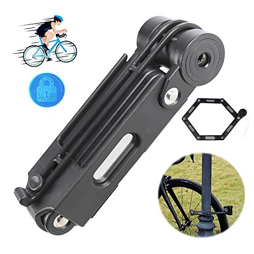 Cerraduras de bicicleta : Cadena de bicicletas de bloqueo con llave de luz, contraseña Combinación y alta seguridad plegable de la cerradura de la bicicleta Soporte de fijación, apto para bicicletas y motocicletas, Key