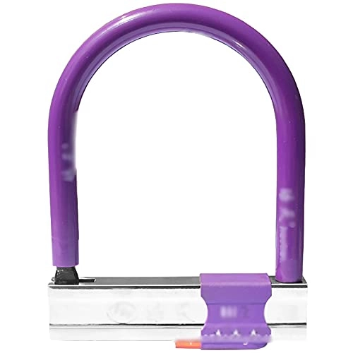Cerraduras de bicicleta : Candado de Bicicleta Bicicleta universal en forma de U Bloqueo eléctrico Bloqueo de bicicleta de bloqueo de triciclo Accesorios de montar Para Bicicleta, Moto ( Color : Purple , Tamaño : 18.7x14.6cm )