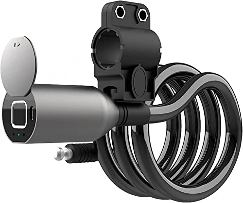 Cerraduras de bicicleta : Candado de bicicleta Candado for bicicleta Bluetooth, candado for bicicleta 3 en 1 con huella digital, con cable de carga de soporte, bicicleta de montaña sin llave antirrobo de 1, 5 m, aplicación Blue