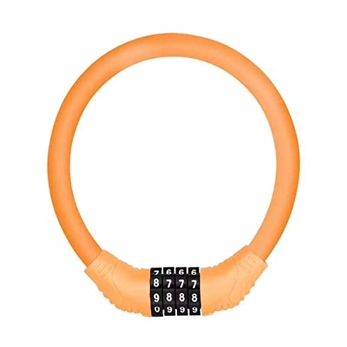 Cerraduras de bicicleta : Candado De Bicicleta Con Llave Código de código de 4 dígitos Bicicleta Bicicleta Cable de bloqueo de cadena con código antirrobo Alta Seguridad Para Bicicleta ( Color : Orange , Size : 11x10.5cm )