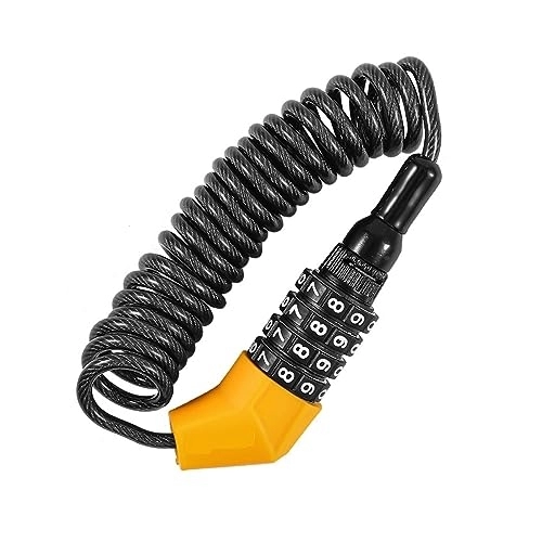 Cerraduras de bicicleta : Candado de cable de seguridad multiusos portátil Aintap: compacto y conveniente para bicicletas, cascos y más (amarillo)
