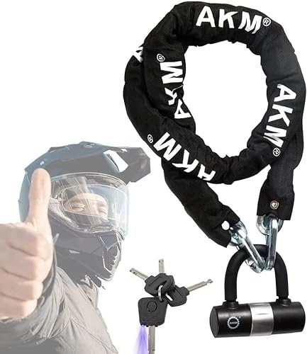 Cerraduras de bicicleta : Candado de cadena antirrobo para motocicleta, 6.56 feet / 200 cm, resistente cadena de bicicleta de 10 mm de grosor, candado en U, resistente a los cortes para bicicleta