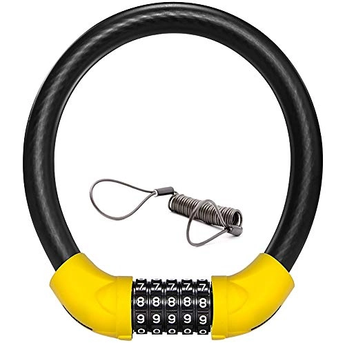 Cerraduras de bicicleta : Candado para Bicicleta, Candado para Cable De Bicicleta, [versión Reforzada] Candado para Bicicleta Resistencia, candado De Cable con Combinación Reiniciable De 5 Dígitos, 1.5mx2.5mm