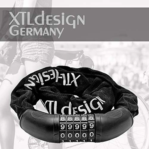 Cerraduras de bicicleta : Candado para bicicleta de XTLdesign Germany – estable, ligero y seguro – Candado plegable o cadena con nivel de seguridad A (candado con código)