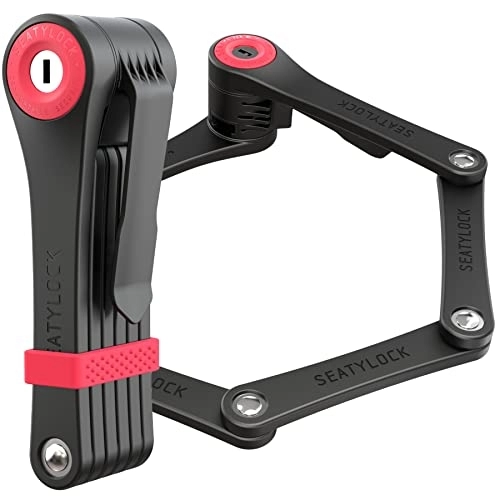 Cerraduras de bicicleta : CANDADO SEATYLOCK Plegable FOLDYLOCK CLIPSTER Mini 75CM Negro Y Rojo