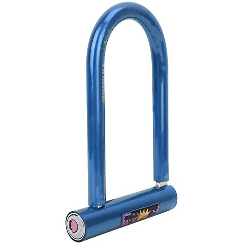 Cerraduras de bicicleta : Cerradura en forma de U de acero de PVC antirrobo impermeable a prueba de óxido cerraduras de oficina azul