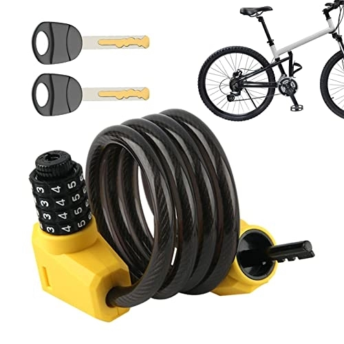 Cerraduras de bicicleta : Combinación de candado para bicicleta - Candado de combinación para bicicleta a prueba de herrumbre de 3.8 pies, Cilindro de bloqueo de seguridad de combinación de luz LED de alta dureza Jisoudia