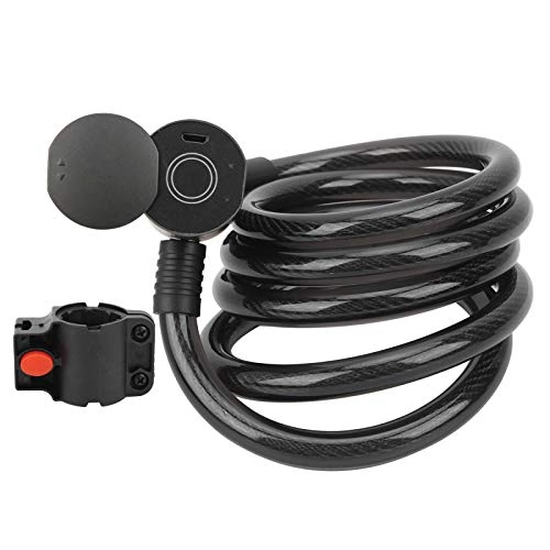Cerraduras de bicicleta : Cuerda de acero Huella digital Desbloqueo Bluetooth Antirrobo Candado de cuerda de acero Cable de carga USB para bicicleta Motocicleta al aire libre