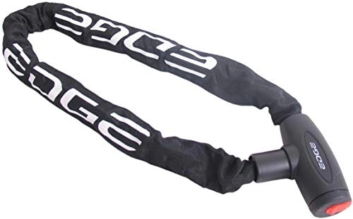 Cerraduras de bicicleta : Edge - Candado de cadena para bicicleta y moto (cadena de acero, 8 mm), Negro , 900 mm