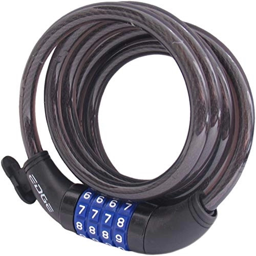 Cerraduras de bicicleta : Edge Digit - Candado de cable en espiral para bicicleta (10 x 1500 mm, con soporte para marco), color negro