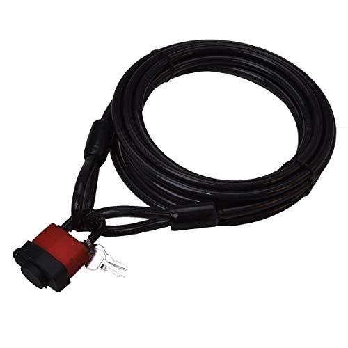 Cerraduras de bicicleta : Filmer - Cable de acero multiusos (10 m, cierre de cable, con 2 llaves), color negro