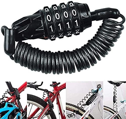 Cerraduras de bicicleta : Gaojian Mini Portátil Candado de Bicicleta, Bloqueo de Cable de Bicicleta Antirrobo Reiniciable 4 Dígitos para Cerraduras de Equipaje de Viaje