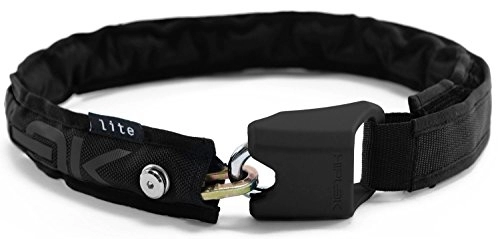 Cerraduras de bicicleta : Hiplok Lite - Candado cinturón, color negro, 75 cm de perímetro