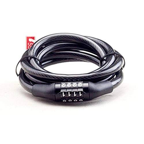 Cerraduras de bicicleta : huiwuke Bicycle Code Combination Lock Black 4-Digital Password Steel Security Cable